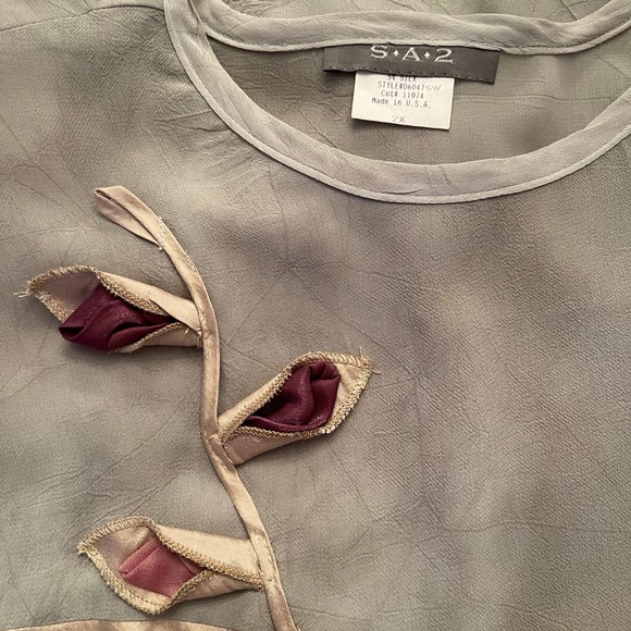 Rare Find❣️ SA2 Vintage 3pc Dress/Slip with Skirt & Top Plus Size 2X Sage Green - Picture 11 of 16